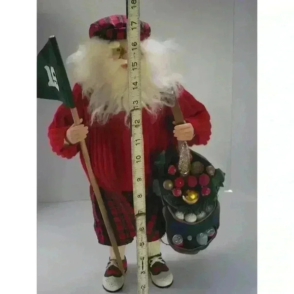 Vintage Golfing Santa Claus Figure Golf Bag Balls & 19th Hole Golf Flag XMAS - Picture 15 of 16